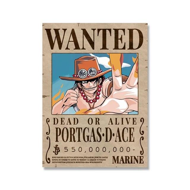 One Piece Canvas Paintings Luffy Japanese Anime Poster Bounty Picture and Print Home Decor for Living Room Kids Gifts Decoration No Frame