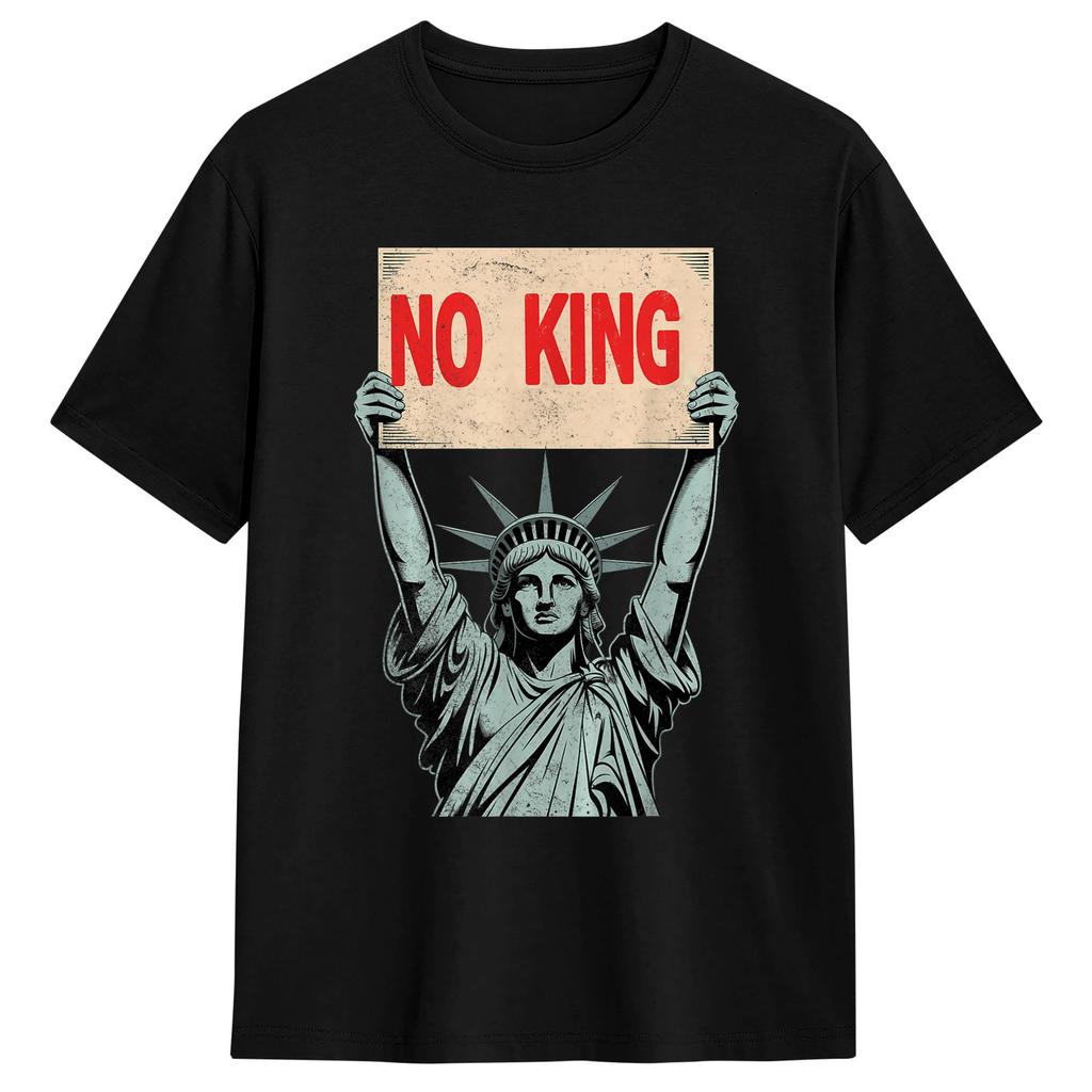 Humor No King Anti Monarchy TShirt for Unisexs Clothing Womens Clothing Cotton T Shirt Gift Idea 2026 Summer New T Shirt