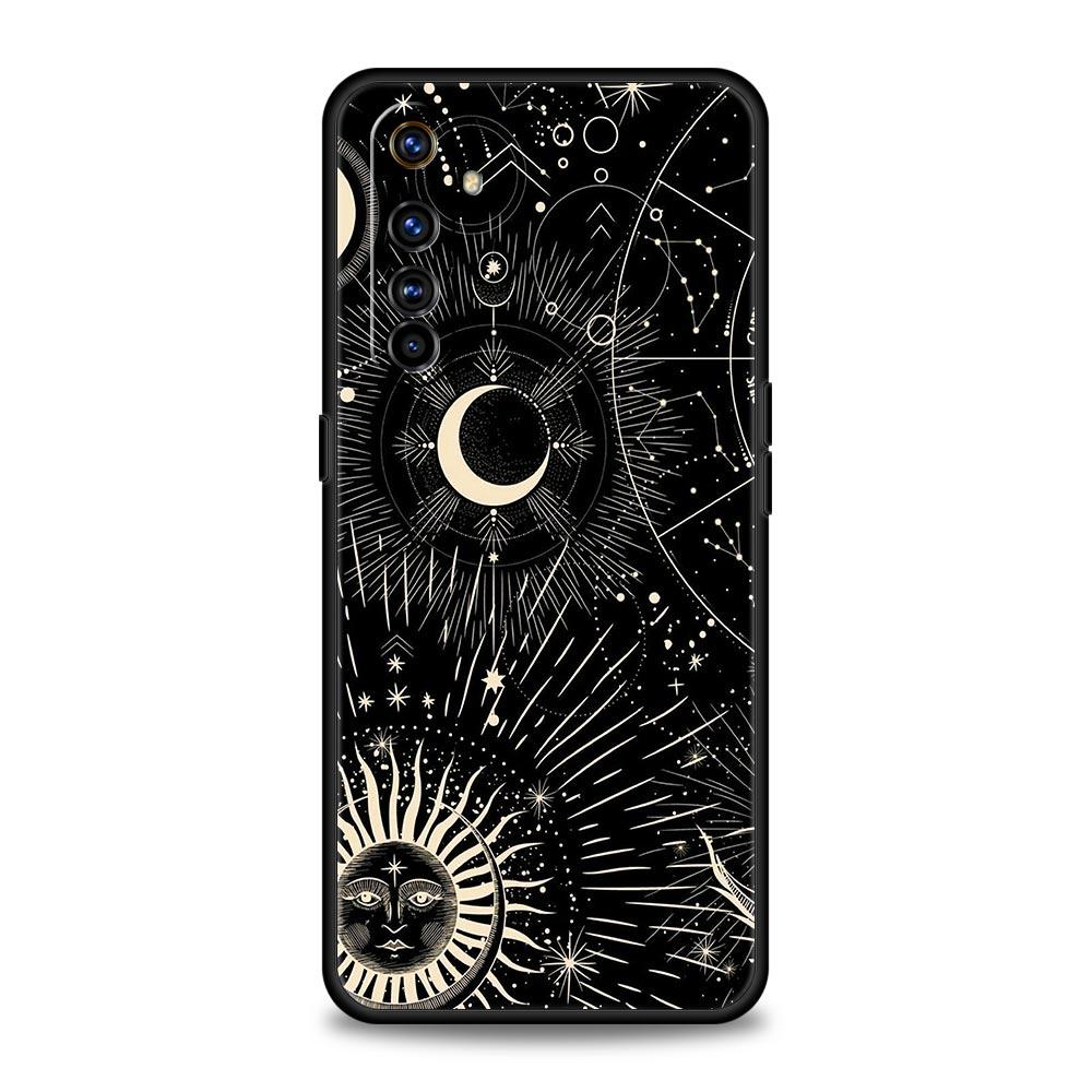 Soft TPU Case For Realme C67 C63 C55 C53 C25 C21 10 11 12 13 GT 2 3 5 Pro Plus 5G Shockproof Phone Cover Funny Sun Moon Face Bag
