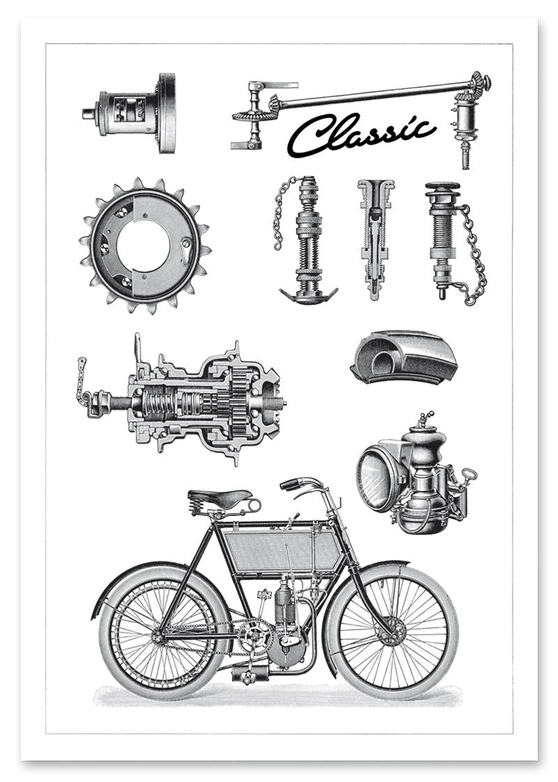 

Плакат мотоцикл моторолер 30x40 cm