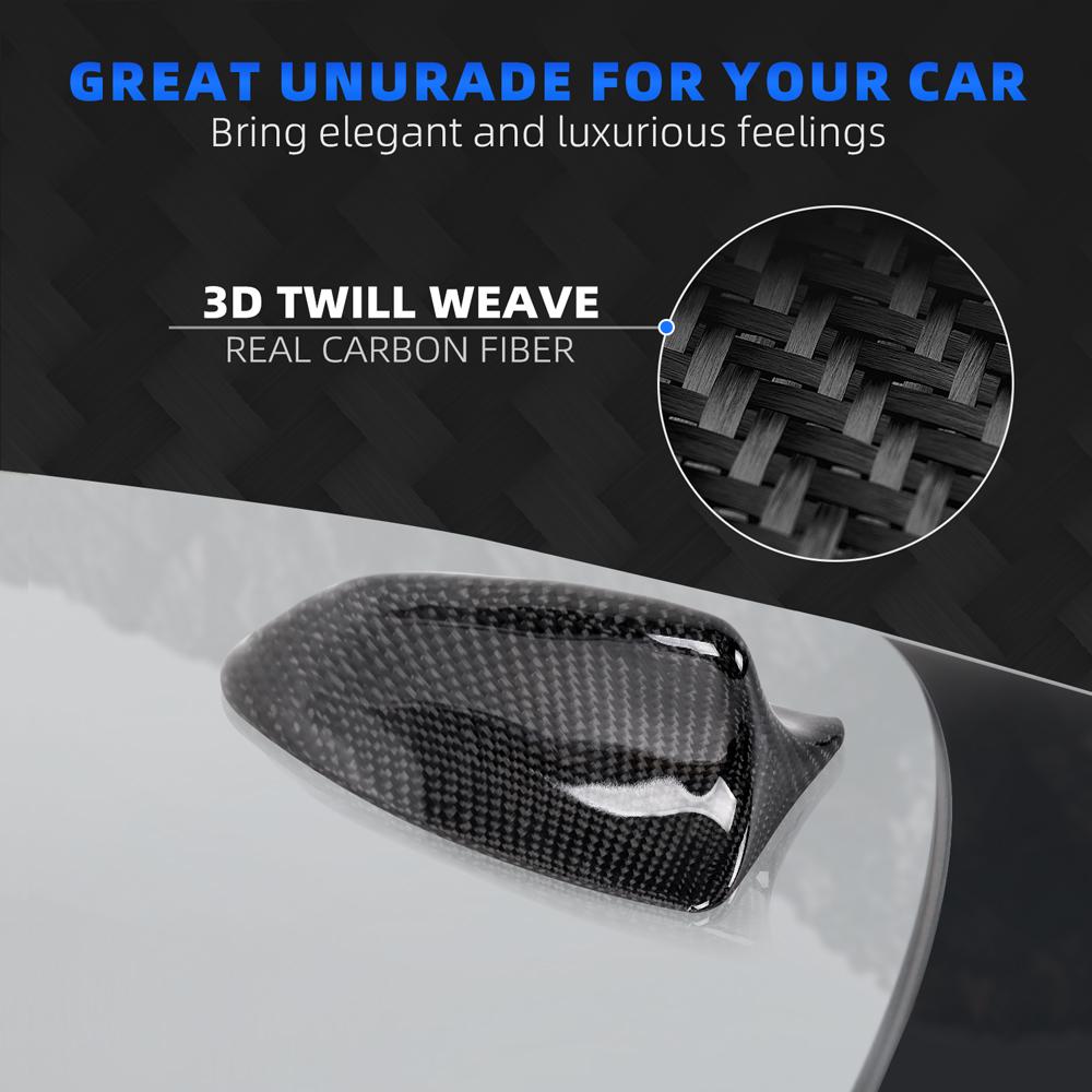 Real Carbon Fiber Roof Shark Fin Antenna Trim Cover for Various Vehicle Models for F22 F23 F30 F33 F35 F80 F82 F87 G11 G20 G30