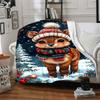 1pc Winter Christmas Deer Blanket, Lightweight Flannel Throw Blanket for Sofa, Bed, Travel, Camping, Living Room, Office, Couch012