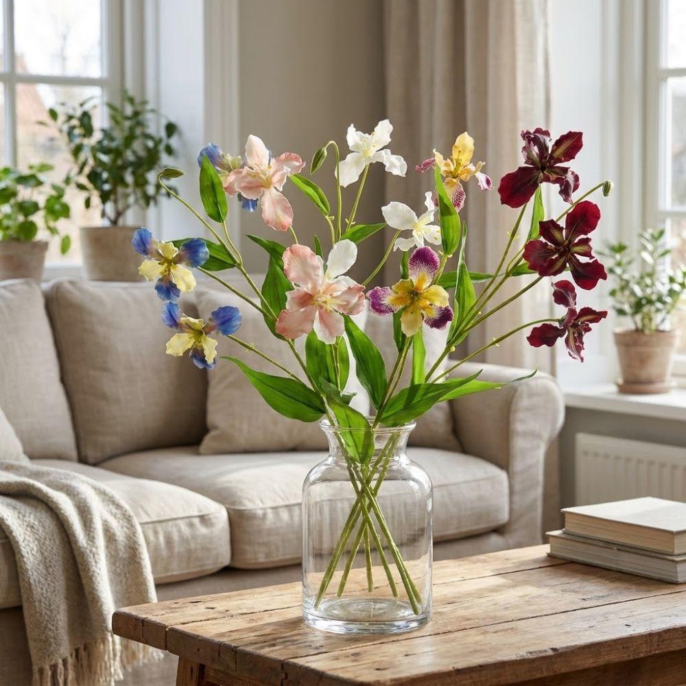 Realistic Simulation Silk Flowers Real Touch Luxury Fake Iris Stem Faux Flower  Hotel Decoration