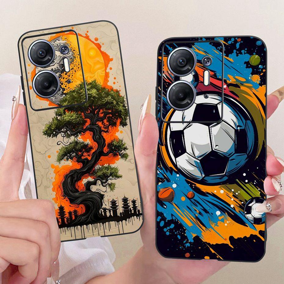 Fashion Cool Case For Infinix Hot 30 5G Soft Black Silicone TPU Back Cover For Infinix Hot30 5G X6832 Phone Cases