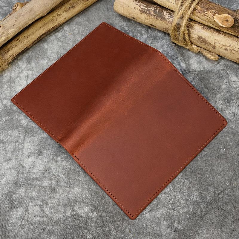 High Quality Passport Wallet Leather Card Holder Wallet Genuine Leather Bifold Purse for boarding pass thick leather