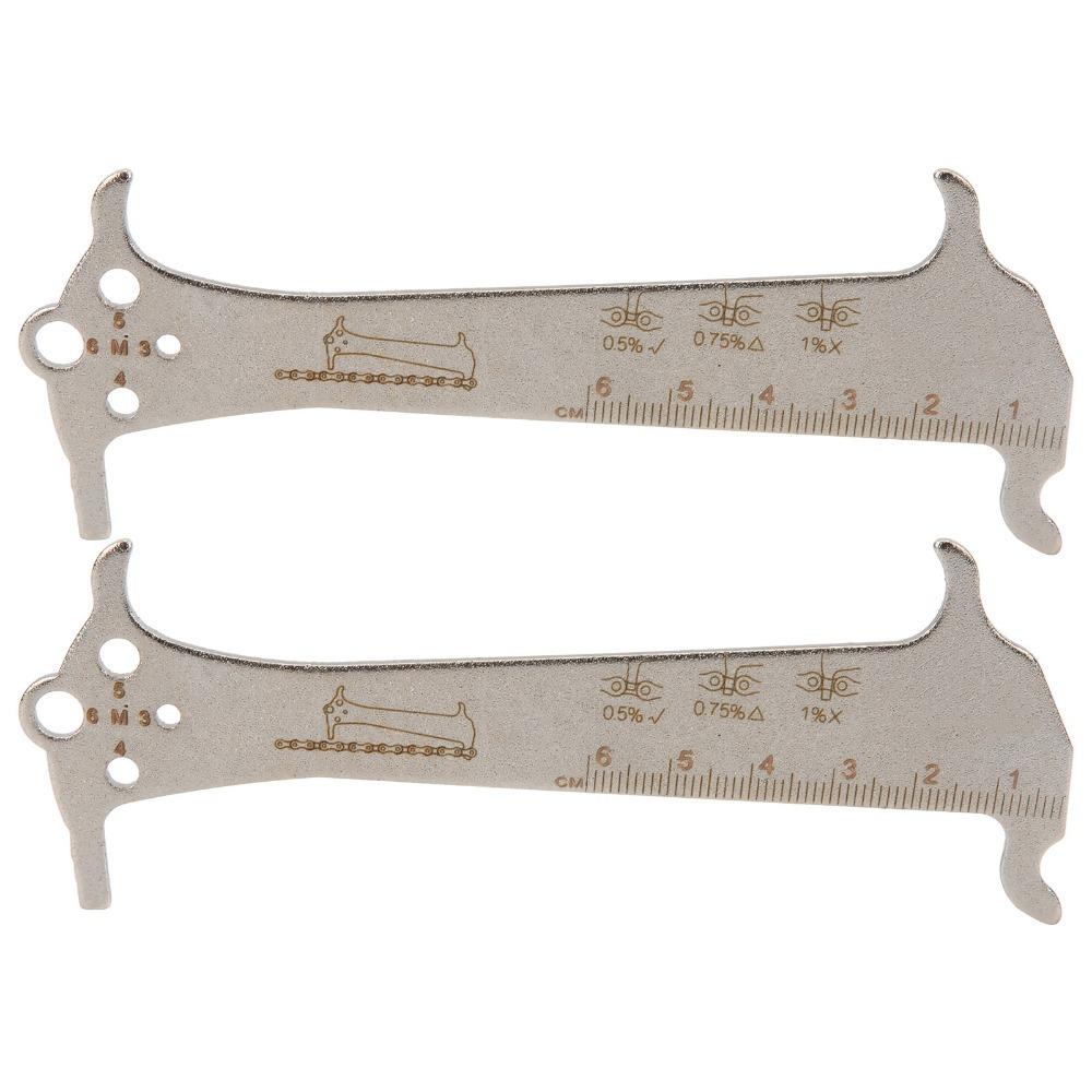 2PCS 13*5cm Bicycle Chain Wear Indicator Stainless Steel Chain Measuring Ruler  Cycling Equipment 2PCS-13*5CM