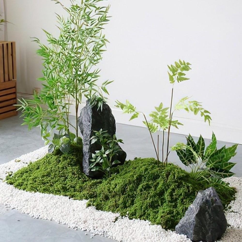 Polyester Artificial Moss Plants DIY Craft Realistic Texture Faux Preserved Moss Year-round Green No Watering
