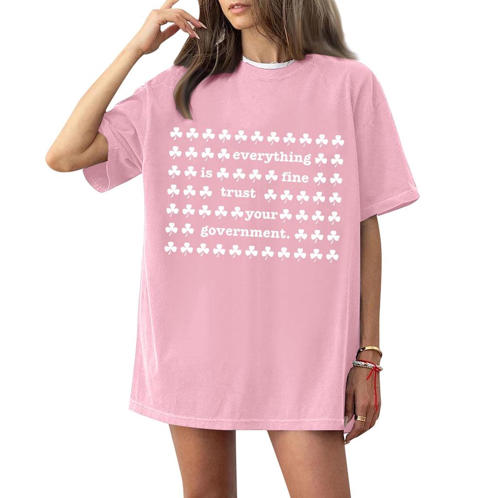 Women's And Men's Fashionable Round Neck Casual Print Short Sleeved T-shirt Top