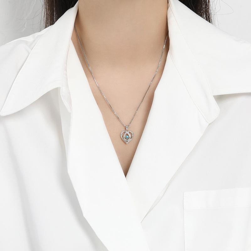 Heart-shaped Eternal Love Ocean Heart Necklace Gift for Girlfriend