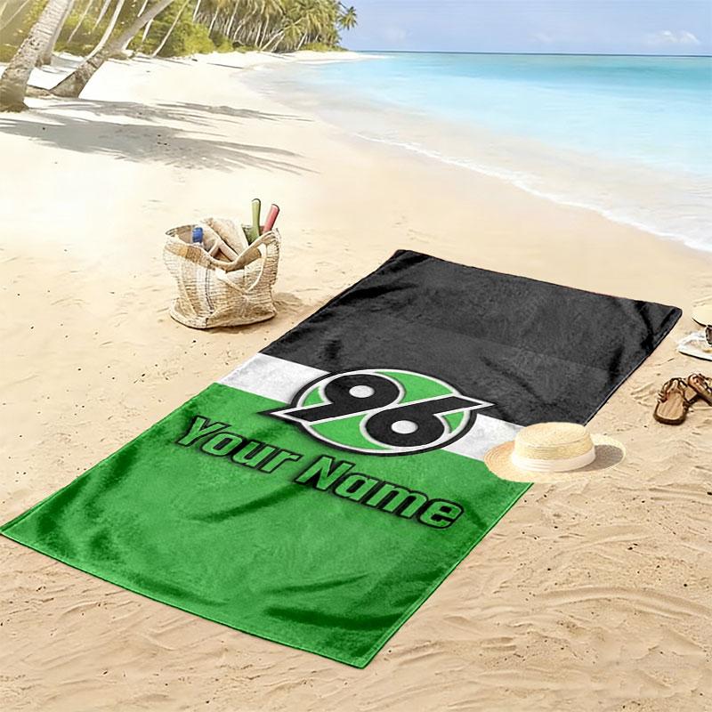 Hannover 96 Custom Name Print Beach Towel, Large Soft Quick Dry Towel for Beach Camping Swimming