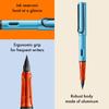 Lamy Denim Fountain Pen Ergonomic Grip Polished Steel Medium Line Width Lightweight Aluminum Housing Includes T10 Blue Ink Cartridge AL-star - & Nib,
