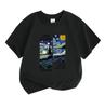 Kinder Jungen Mädchen Rundhals Kurzarm 100% Baumwolle T-Shirt, 1889 Sternennacht Van Gogh Kunstdruck Lässige Sommer Oberteile für den täglichen Gebrauch