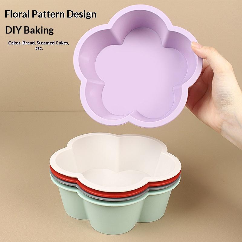 Flower Shaped Cake Pan Nonstick Kitchen Silicone Cake Molds For Cheese Chocolate Baking Pans Dessert Mold Freezer Safe