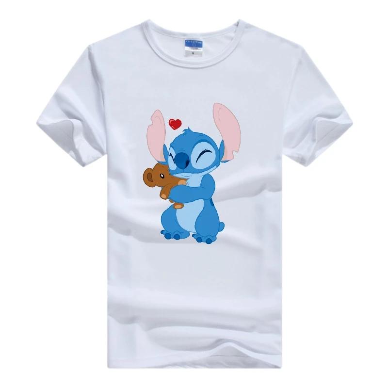 Casual Disney Cartoon Woman T-shirts Lilo Stitch Gothic Blouses Y2K Streetwear Tops Stich Grunge Men Clothing Summer Hippie Tees