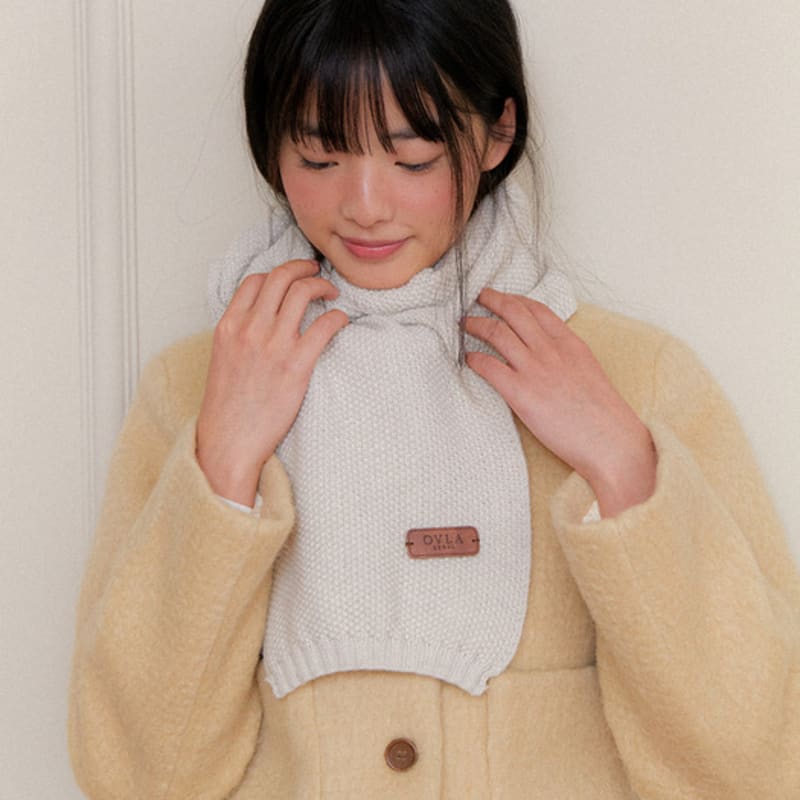 OVLA cashmere wool blended waffle muffler_4colors MF011