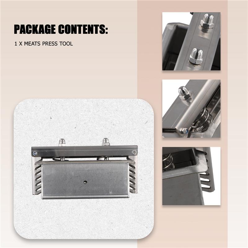 Practical-Meats Press Tool Pressing Tool Kitchen Cooking Tool,Stainless Steel,Rectangle,Forming Tool For Homemade,Beef Brick