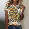 New Summer European and American Trendy T-shirt Women's Round Neck Top 3D Digital Printing New Women's T-shirt Source Wholesale 3203 EMA