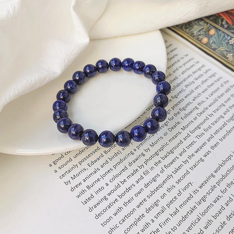 Afghanistan Raw Ore Lapis Lazuli Bracelet Emperor Blue Single Circle Bead Loose Bead Diy Bracelet Female