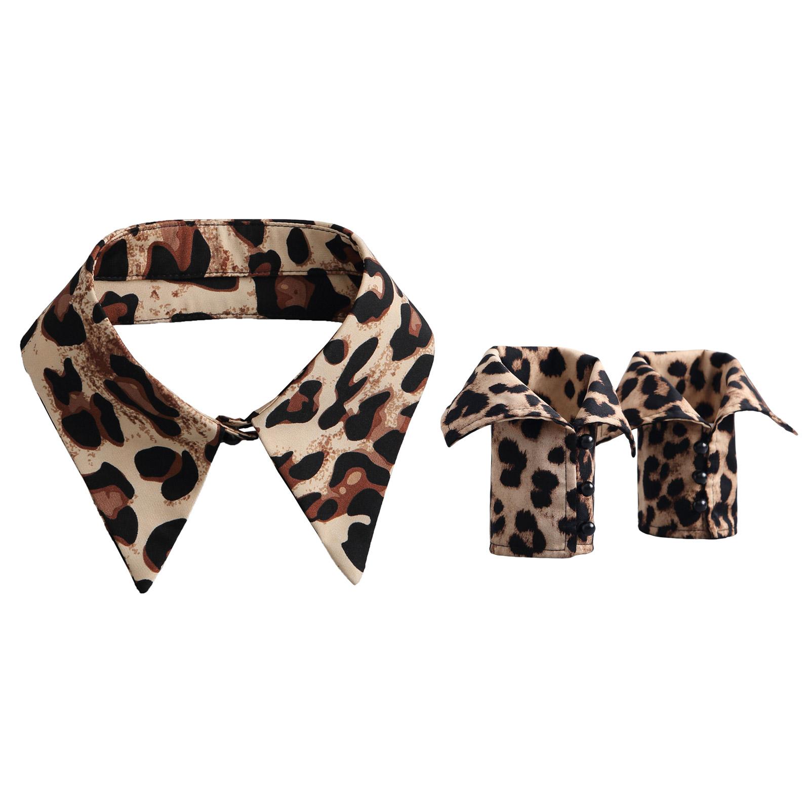 

Women Cosplay Costume Accessories Set with Detachable Ruffle Jabot Lapel False Collar Half Shirt and Faux Sleeves Cuffs C