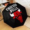 Chicago-Bulls Logo Automatic Folding Umbrella - 8-Rib Travel Umbrella with Auto Open/Close & Portable Gifts for Holidays or Birthdays