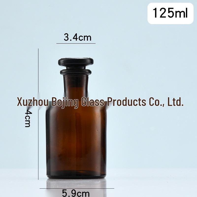 Brown Wide-Mouth 500ml Reagent Bottle with Ground-Glass Stopper