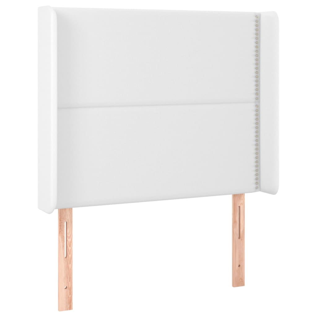Vidaxl Łóżko Kontynentalne Z Materacem I Led, Biała Ekoskóra 100X200Cm