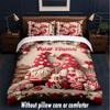 Gnome Theme Custom Text Or Name 3Pcs Bedding Set,1 Flat Sheet & 2 Pillowcases Personalized Home Bedding