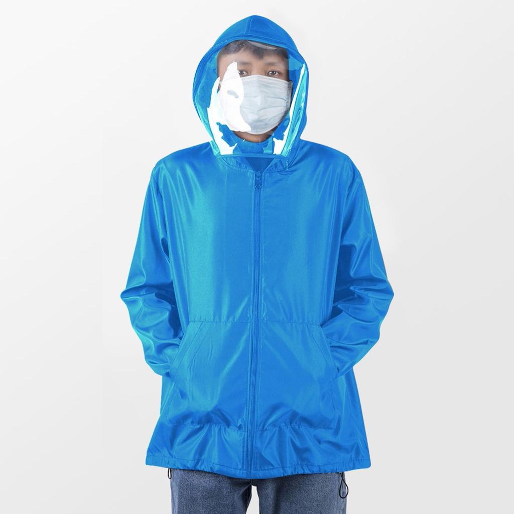 Men Women Hooded Isolation Protective Clothing Droplet  Color Coat Raincoat