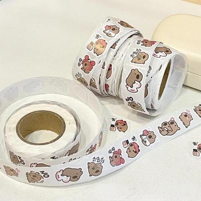 500Pcs Cartoon Cute Capybara Varied Stickers Roll for Phone Helmet Laptop Computer Decoration Graffiti Sticker Decals