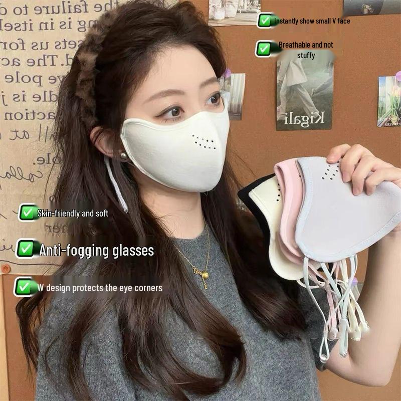 Australischer Samt Damen Wind- und Kälteschutz Gesichtsmaske – Warm, Atmungsaktiv, Dreidimensionales Design für Herbst/Winter