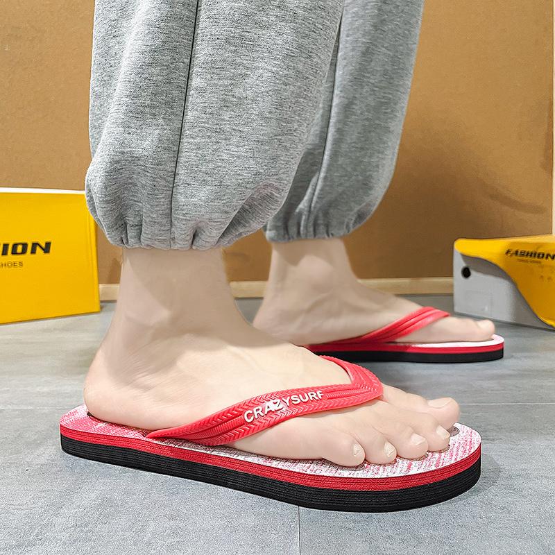 Summer Hot Selling Cheap Flip-Flops Man Non-Slip Red Flat Slippers For Men Comfortable Lightweight Men's Slides Chanclas Hombre