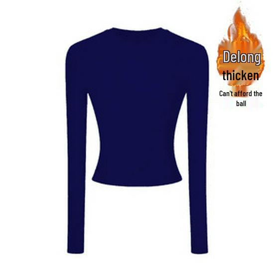 Women's Slim-Fit Long-Sleeve Top - High-End Round Neck Tee for Spring/Autumn