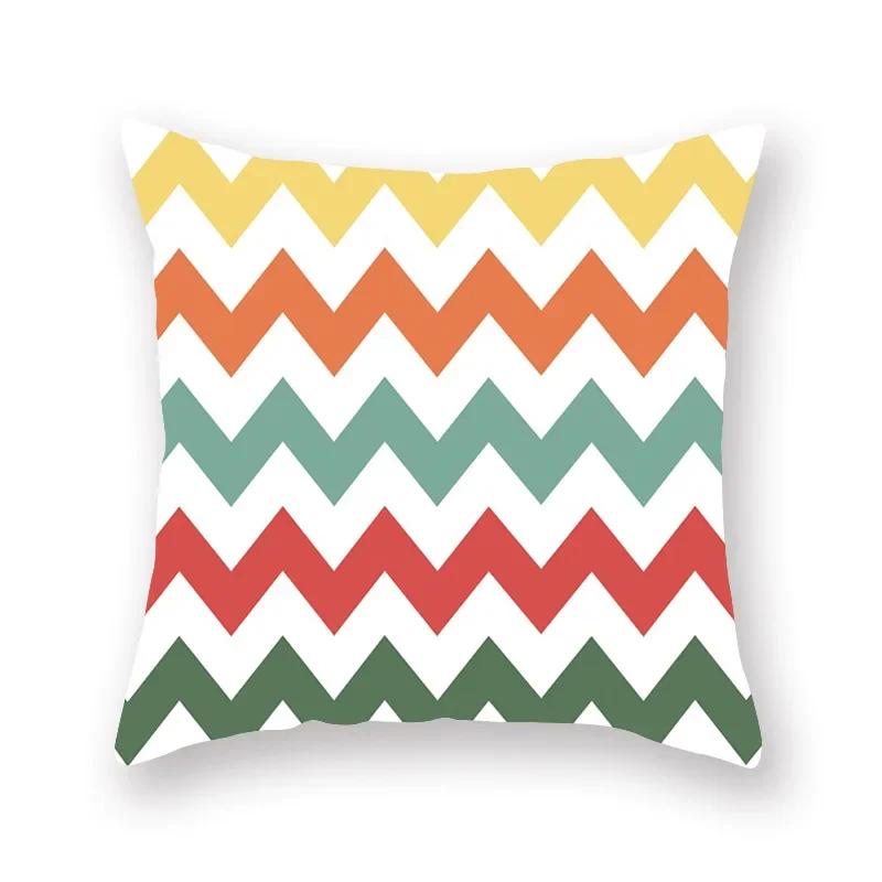 

Красочный Геометрический Клетчатый Волнообразный Принт Наволочка для Подушки Домашняя Гостиная Диван Декоративная Подушка 45x45см 45x45cm жёлтый