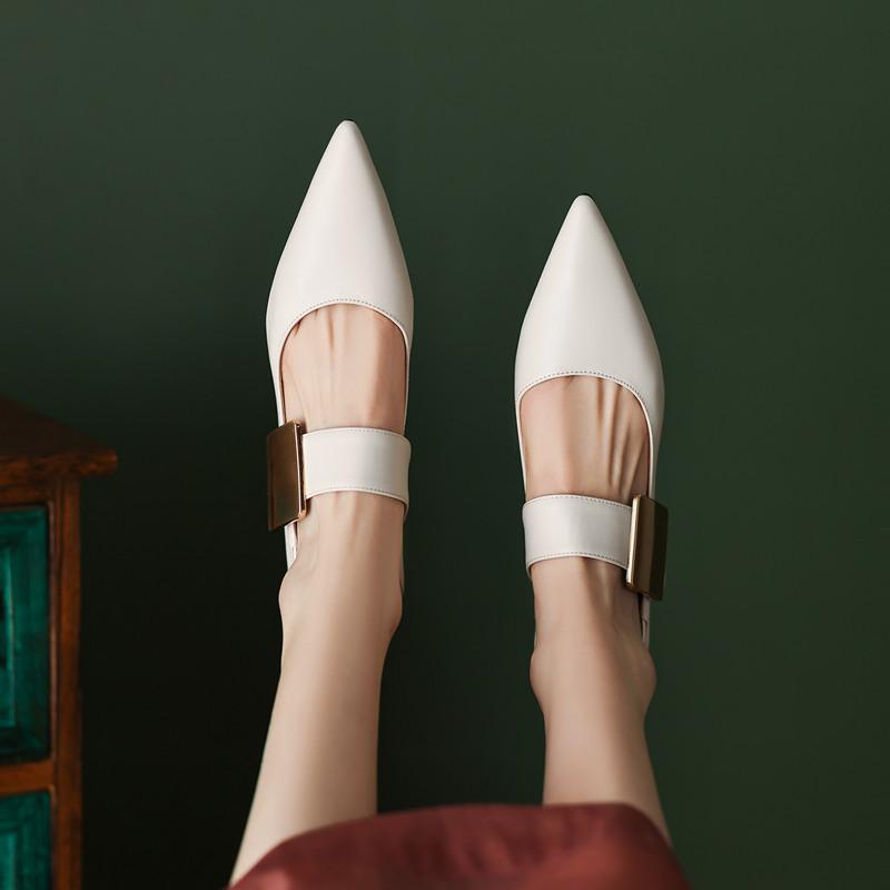 New 2023 Spring Women Nature Suede High Thick Heels SmallHut Black Apricot Square Toe Pumps Elegant Lady Metal Decoration Shoes