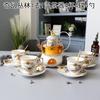 Household Flower Teapot Set Ceramic Afternoon Tea Flower And Fruit Teacup Tea Set Fruit Glass Pot With Filter Candle Heating