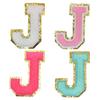 4Pcs Chenille Letters Patches Embroidery Iron On Letters Patch Appliques For Clothing Sticker Diy Accessories Large Size: 8.2Cm