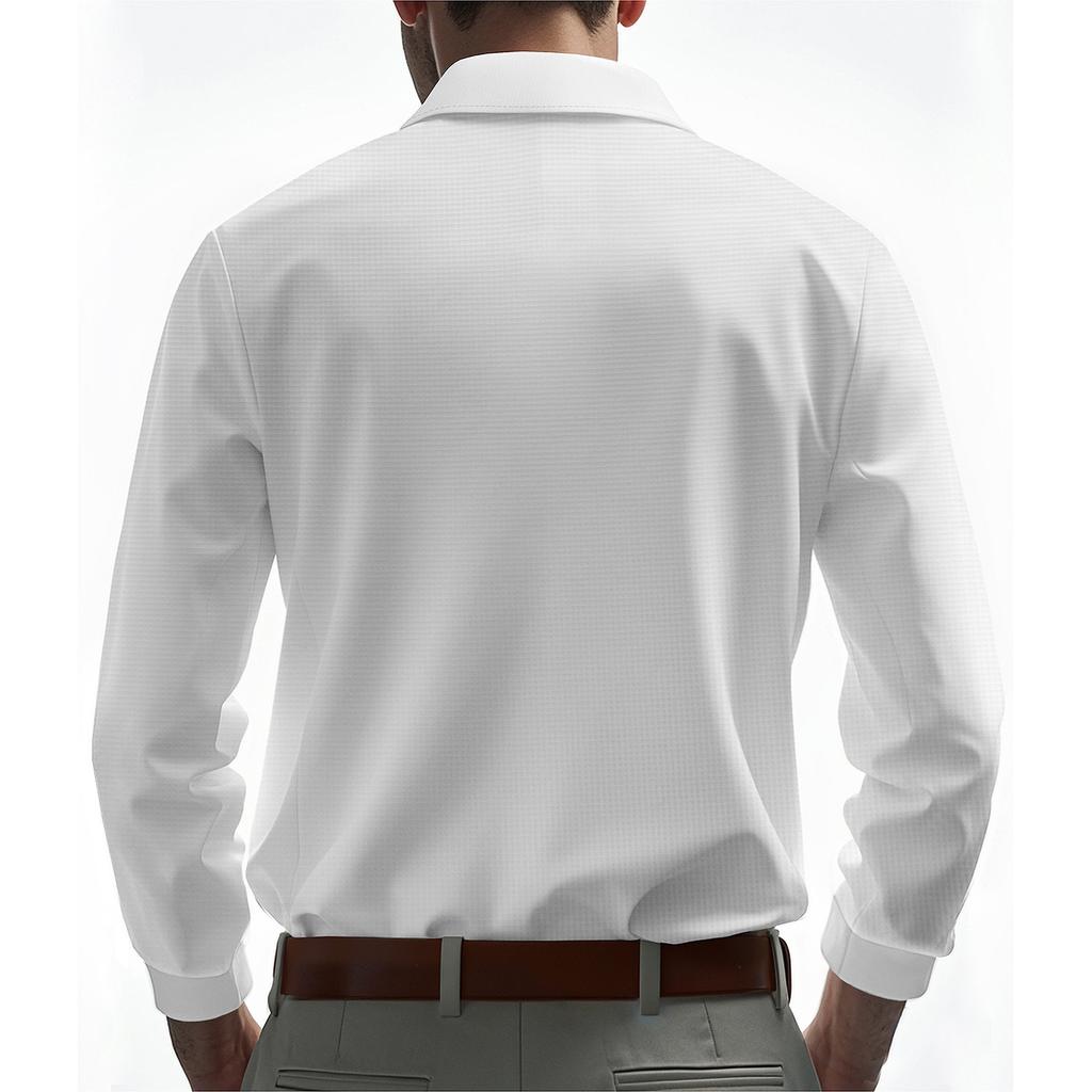 Spring/Autumn Lightweight Men's Quick-Dry Breathable Long-Sleeved Polo Sweatshirt Casual T-Shirt