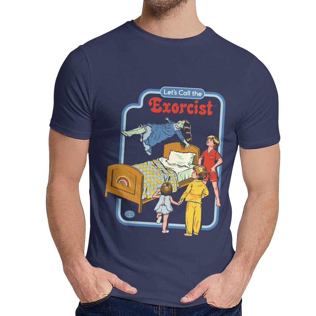Alta qualidade diabos ocultos satanismo exorcismo t camisa vamos chamar o exorcista camiseta moda