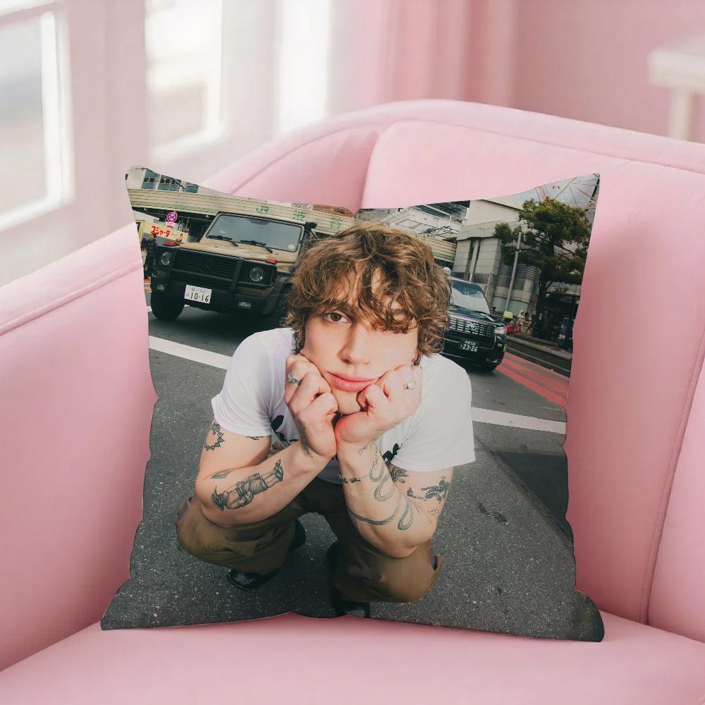 Vinnie Hacker Pillow Case Square Double-Sided Printing Short Plush Sofa Cushion Cover Bedroom Bedside Pillow 12x12Inch