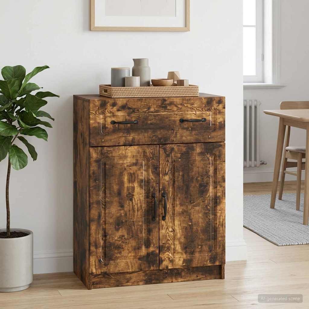 Sideboard Smoked Oak 66 x 34.5 x 87 cm Wood Based Material