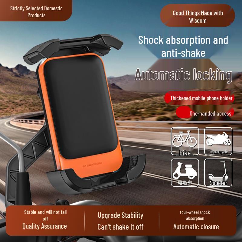 Electric Vehicle & Motorcycle Phone Holder with Battery for Navigation