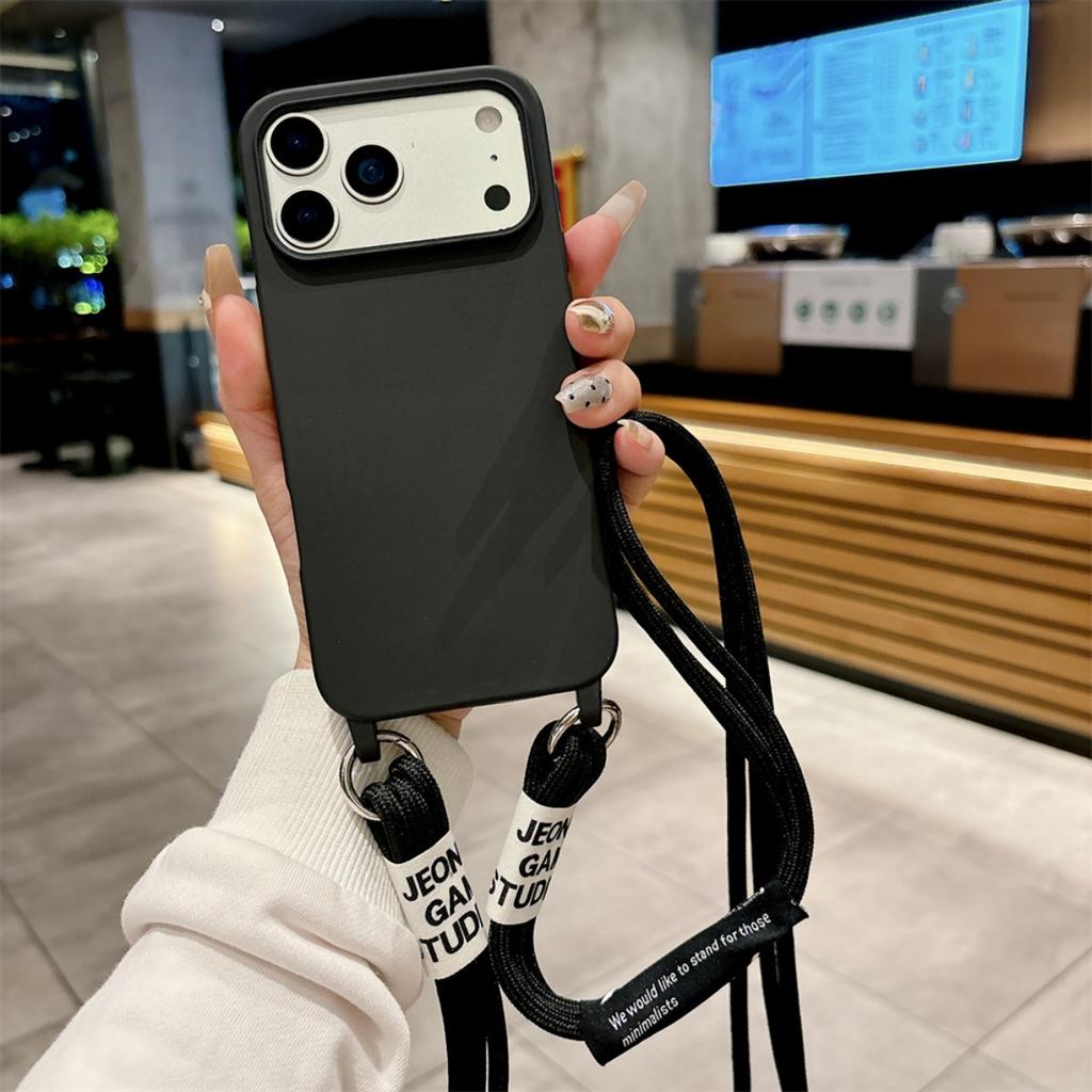 Silicone Phone Case for IPhone 17 Air 16E 15 14 Plus 13 12 11 Pro 17 Pro Max with Candy Color Crossbody Necklace Strap Lanyard