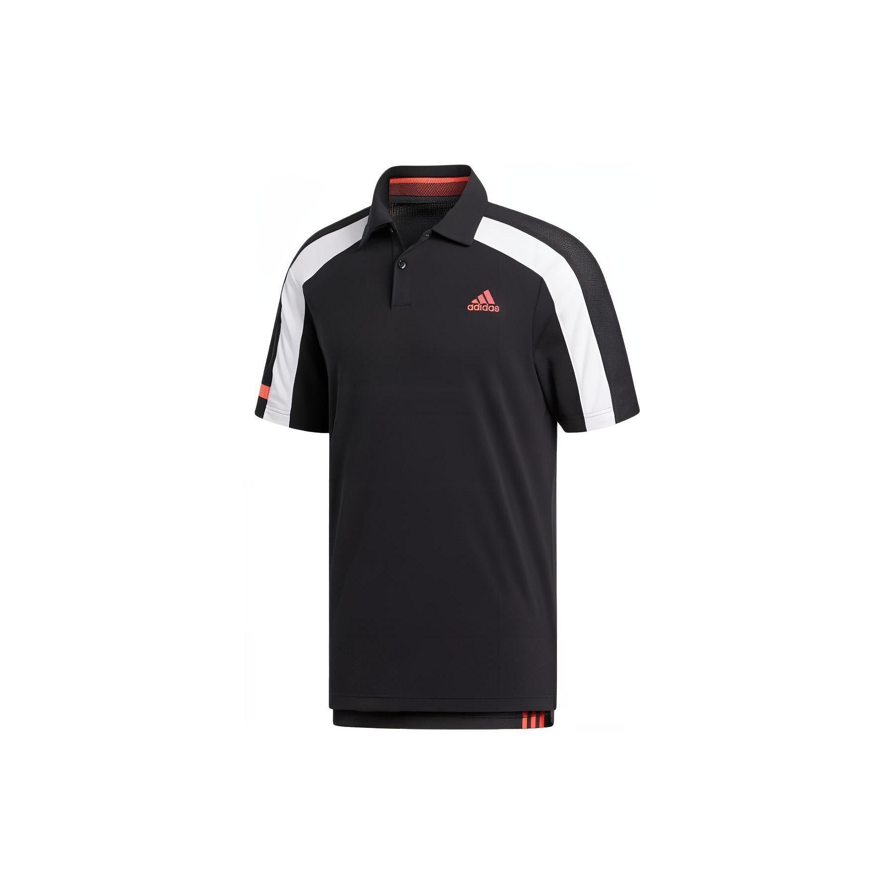 Adidas Polo Shirts Men s Black Polo Collar Moderate Straight Fit FJ9850- M