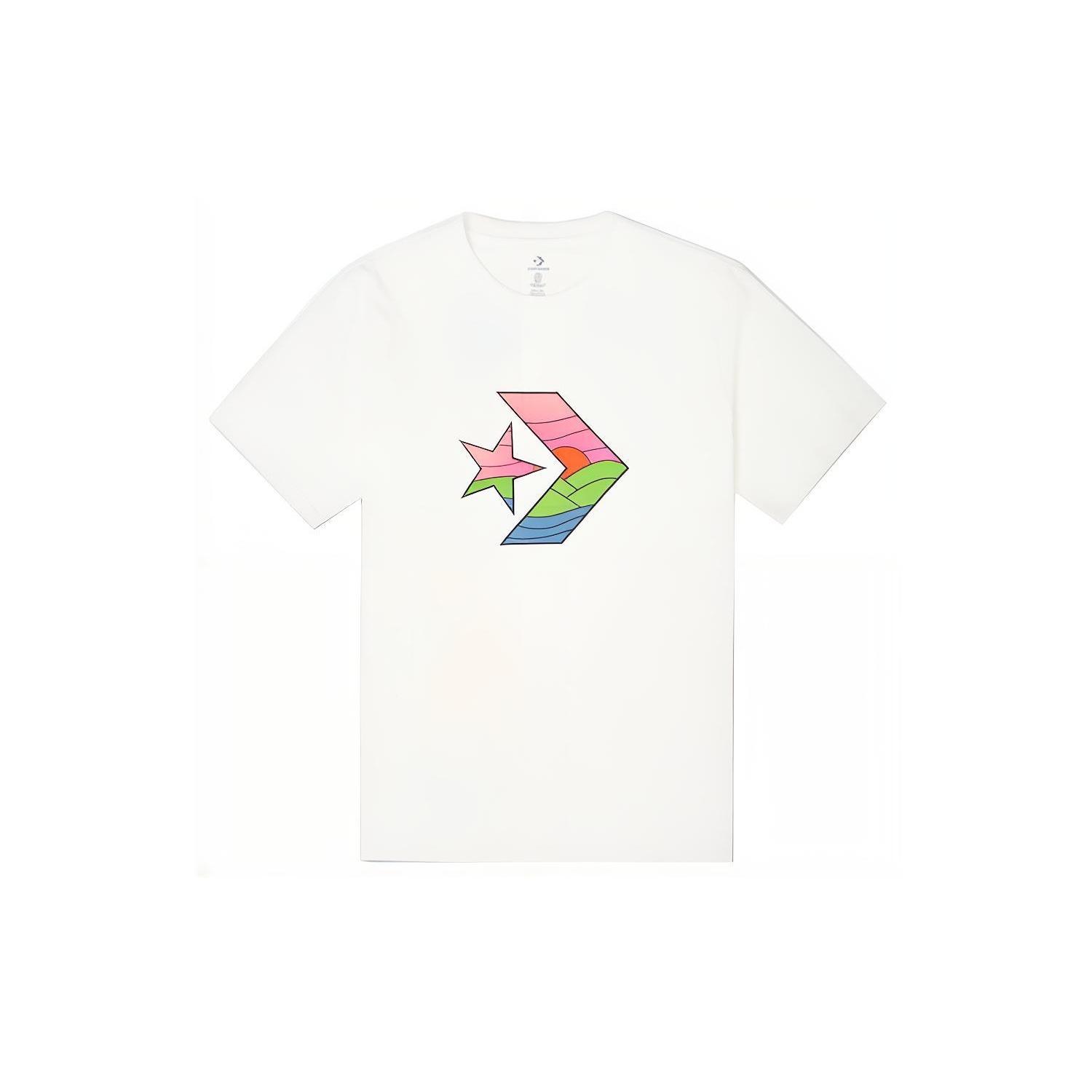 Men s Converse Contrasting Colors Casual Sports Printing Short Sleeve White 10021515-A01 XXXL