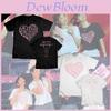 Blackpink Lisas Hjärtformade T-shirt för Kvinnor Ins-stil Kortärmad T-shirt