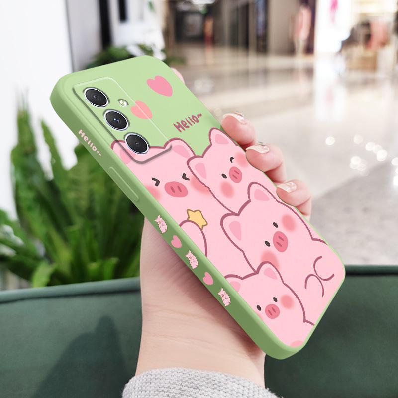 

Happy Pig Phone Case For Samsung Galaxy A55 A35 A25 A15 A05 A05S A54 A34 A24 A14 A04 A04S A04E 4G 5G Cover Samsung A54 5G