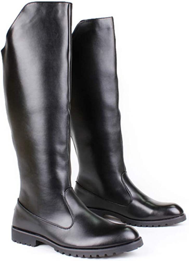 Cnstone Herren Lange Stiefel, Reitstiefel, Jockeystiefel, Reiterschuhe, Militärstil, Cosplay, Mode, Visual Kei, Gothic-Stil (Größe 43/26.5cm)