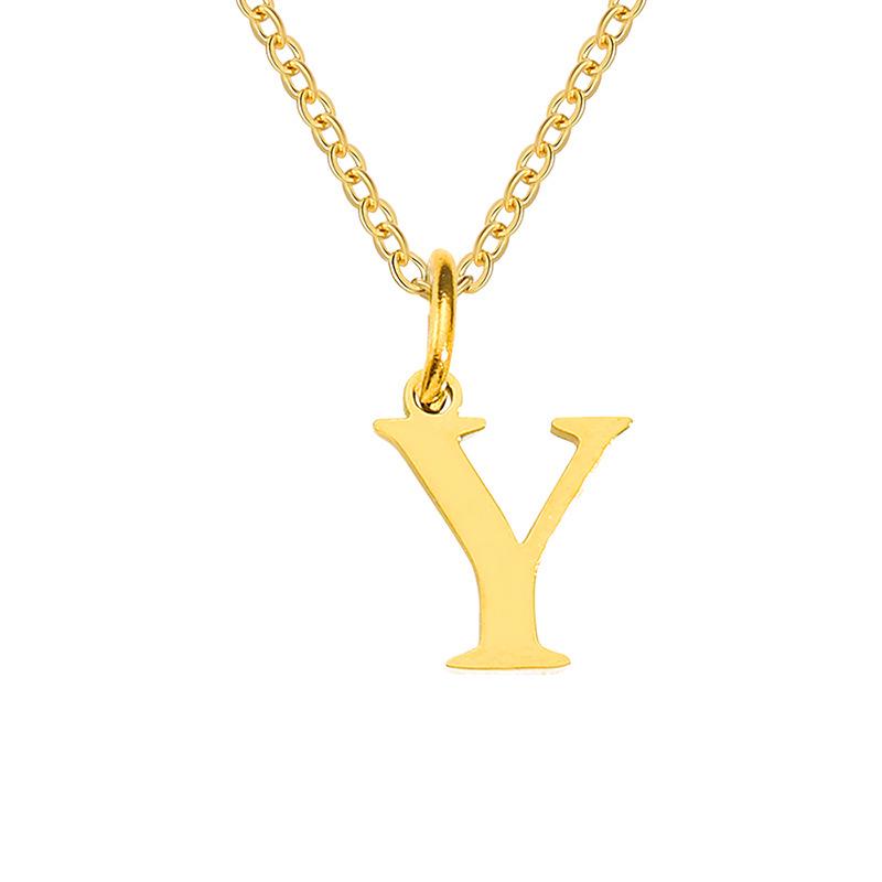 Elegante Collar con Colgante de 26 Letras para Mujer - Diseño Único Cadena para Clavícula de Acero de Titanio