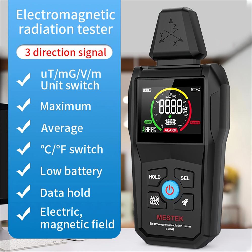 MESTEK EMF01 Electromagnetic Field Radiation Detector Ghost Hunting Digital LCD EMF Meter for Home Office Router Microwave