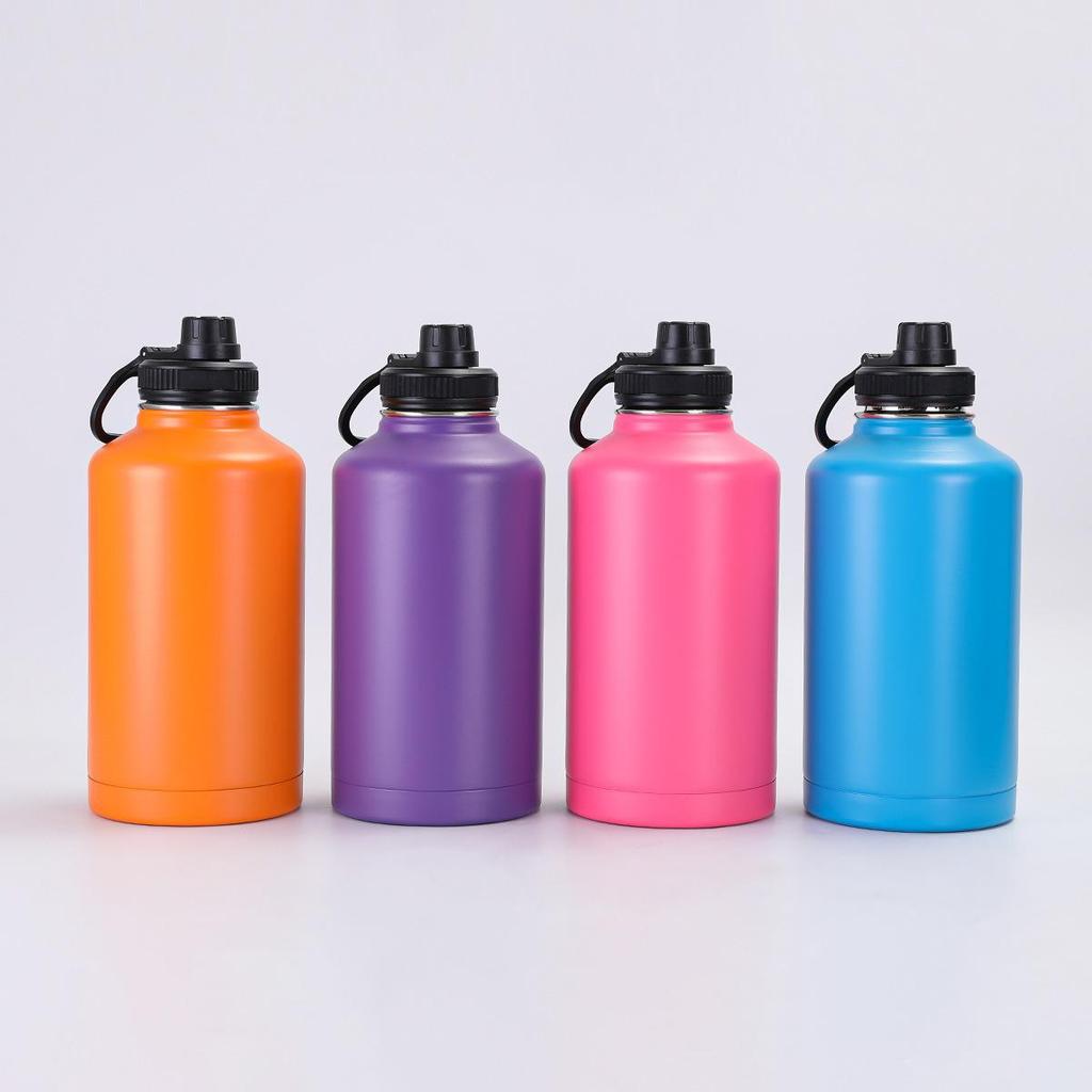 Stainless Steel Insulated Sports Flask - Large Capacity, Portable for Outdoor, Office, and Car Use.